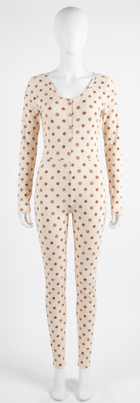 NEW FREE PEOPLE home alone long john jumpsuit in warm combo